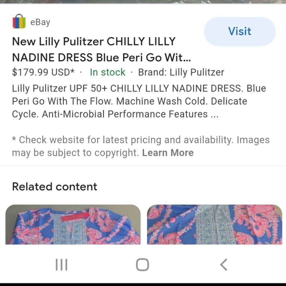 Lilly Pulitzer Chilly Lilly Nadine Dress UPF 50+ Blue Peri Go With The Flow - Picture 3 of 11